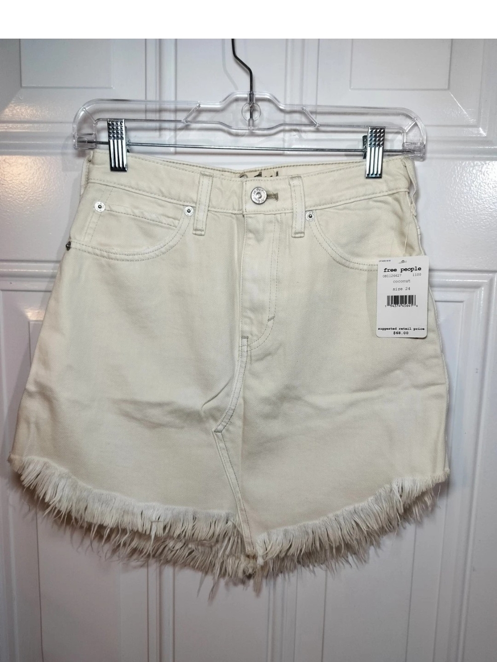 Free People We The Free Denim Mini Skirt Size 24 Coconut NWT